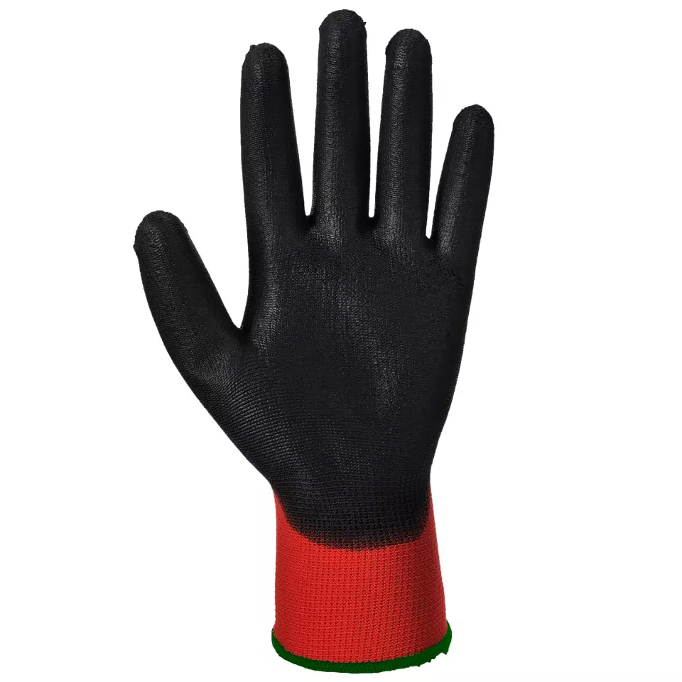 Portwest A641R8R, Red - PU Glove, Red/Black, image 2, gallery thumbnail