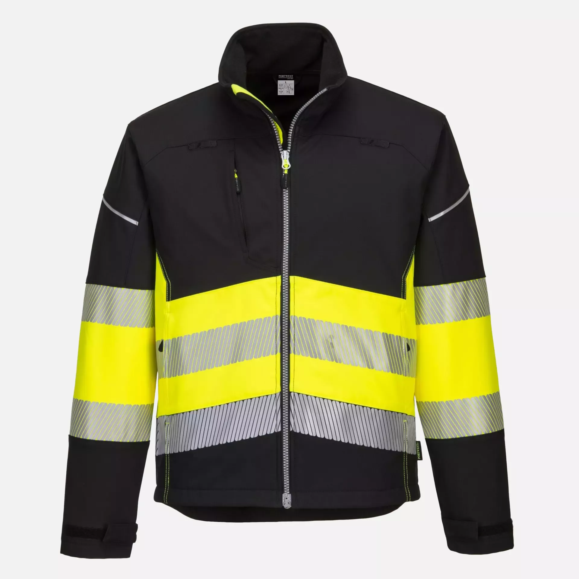 Portwest PW375BKY, PW3 Hi-Vis Class 1 Softshell (3L), Black/Yellow, image 1