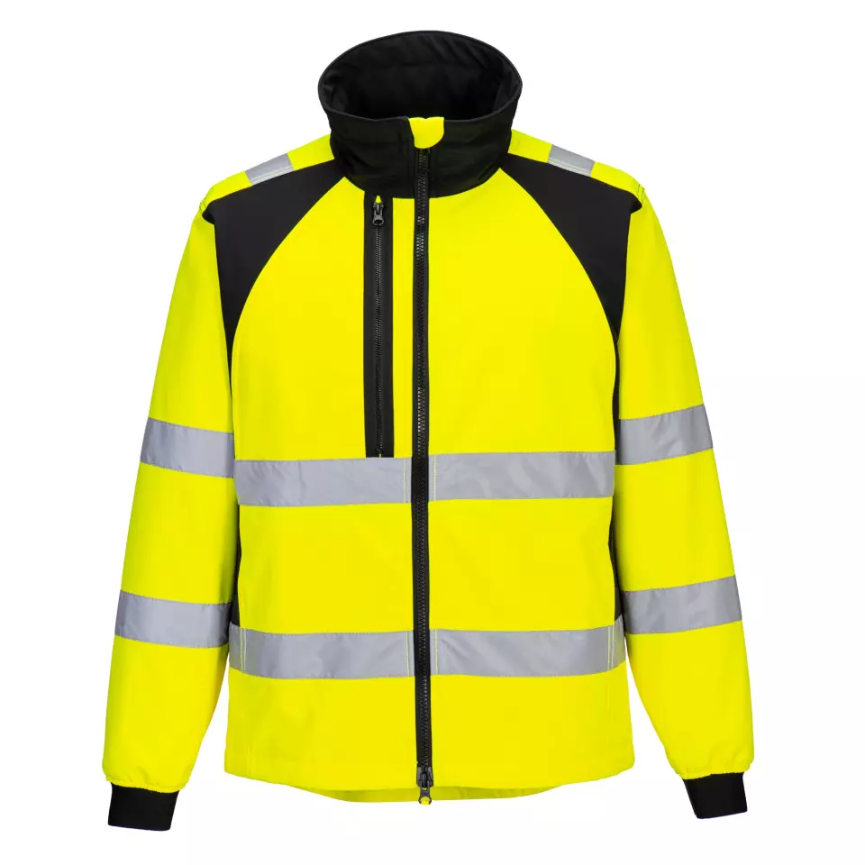 Portwest CD875YBR, WX2 Eco Hi-Vis Softshell (2L), Yellow/Black, image 1, gallery thumbnail