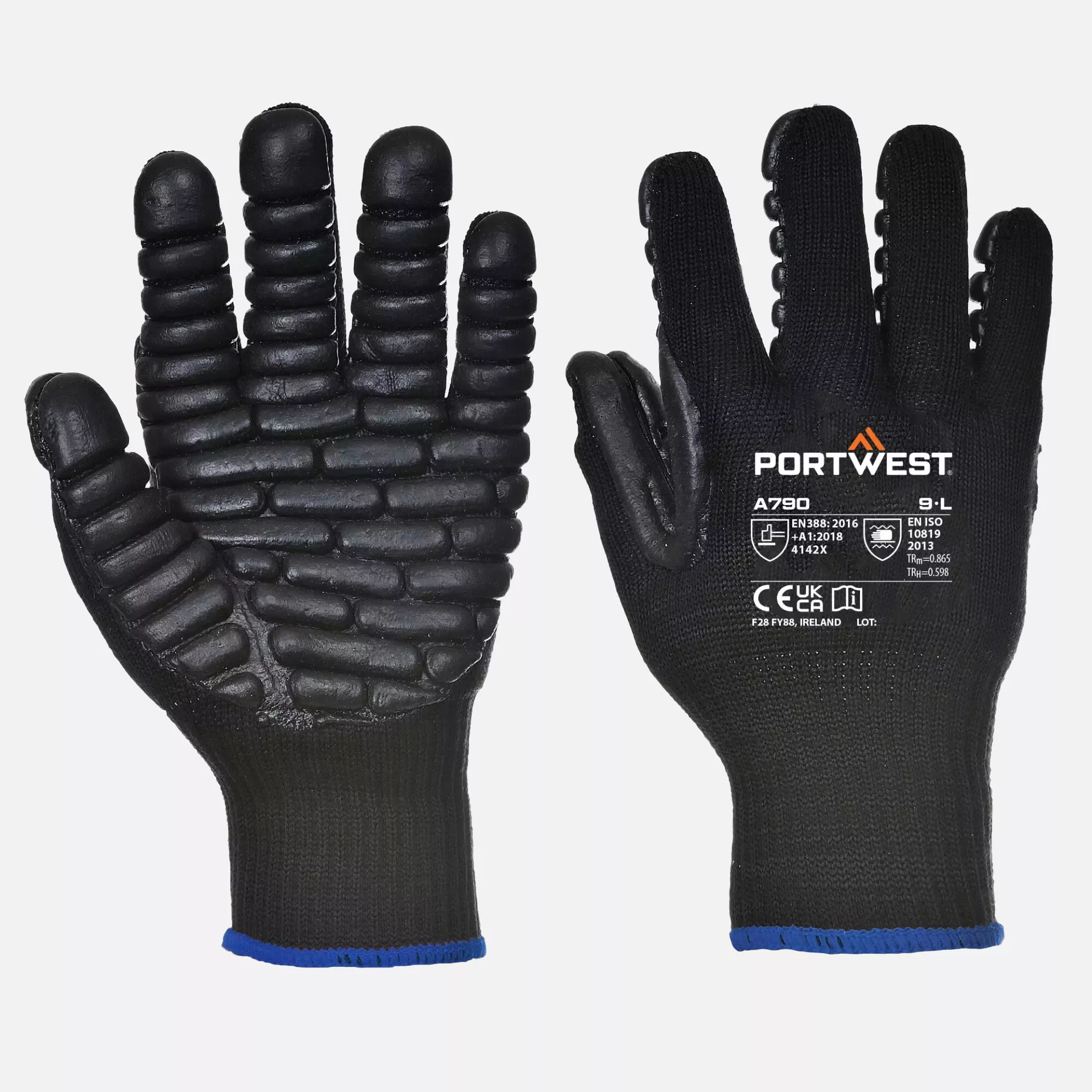 Portwest A790BKR, Anti Vibration Glove, Black, image 3