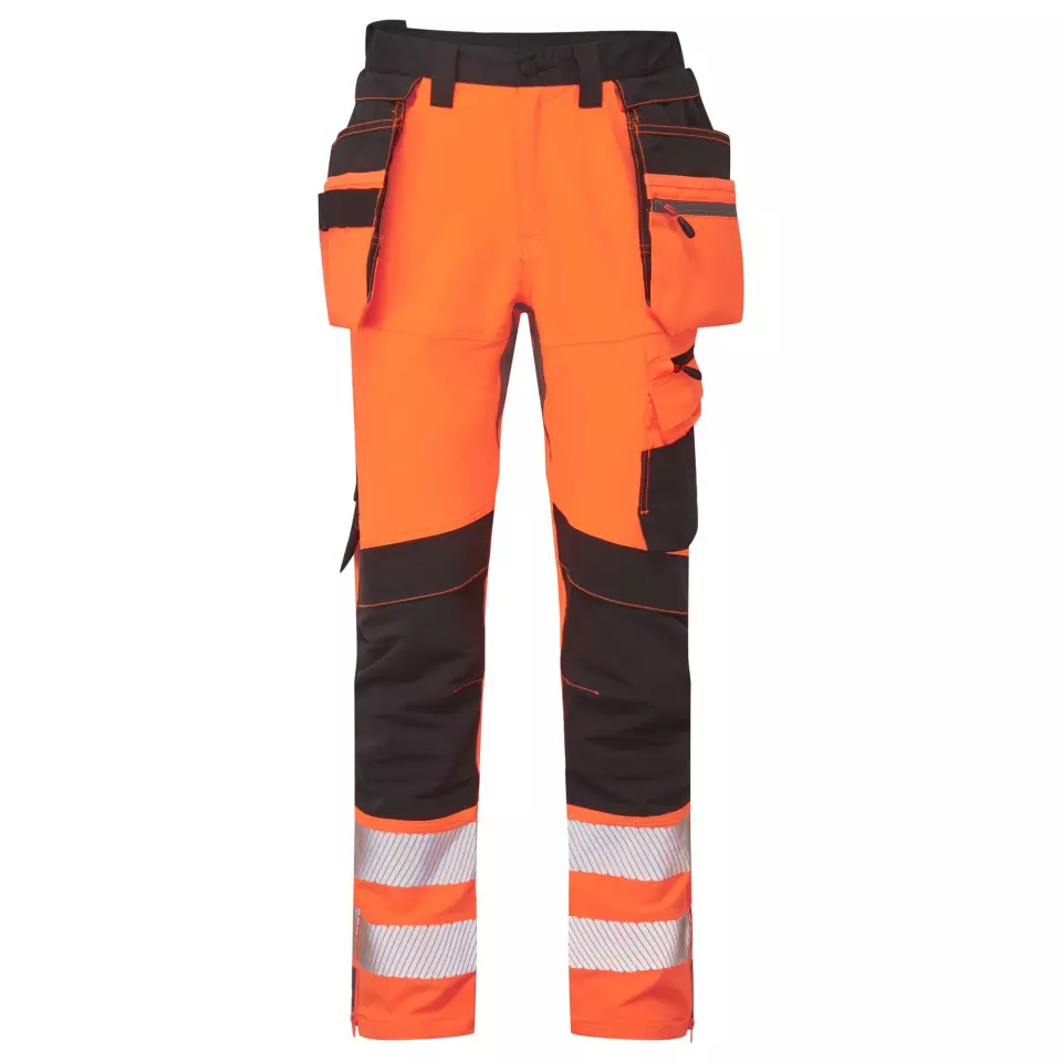Portwest DX454OBR, DX4 Hi-Vis Detachable Holster Pocket Craft Trousers, Orange/Black, image 1, gallery thumbnail