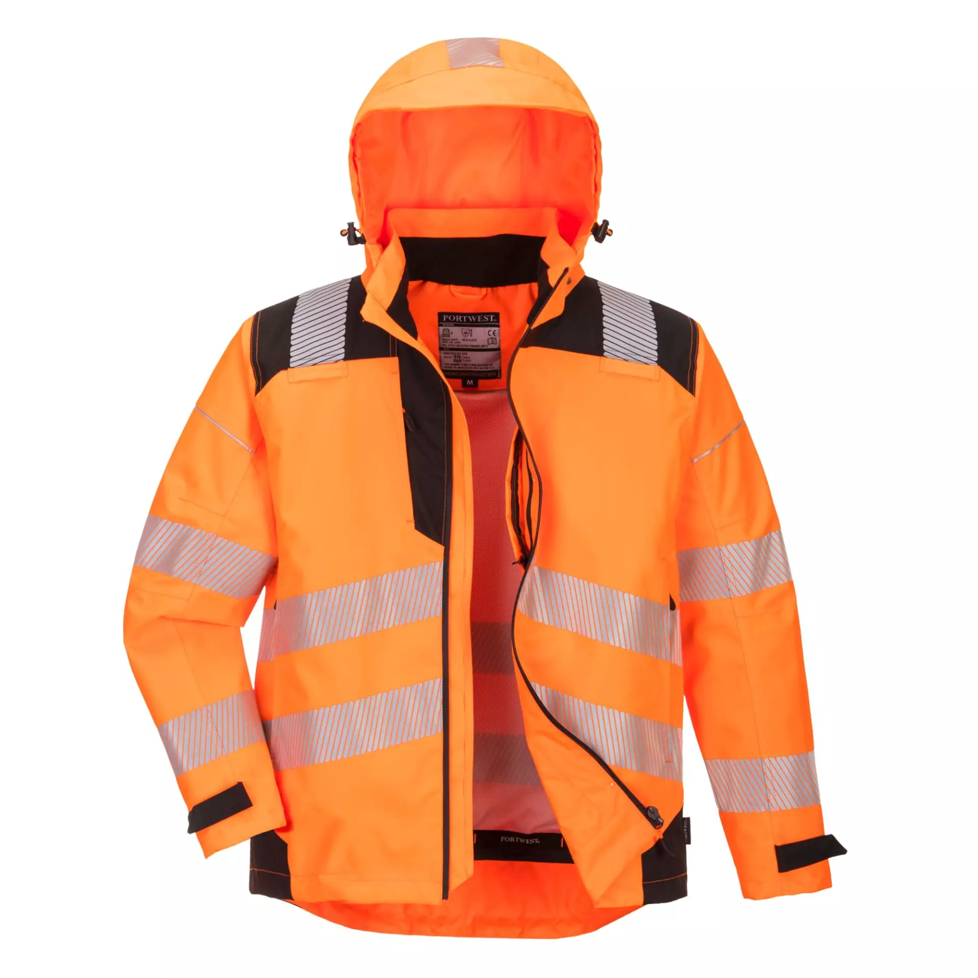 Portwest PW360OBR, PW3 Hi-Vis Extreme Rain Jacket, Orange/Black, image 3