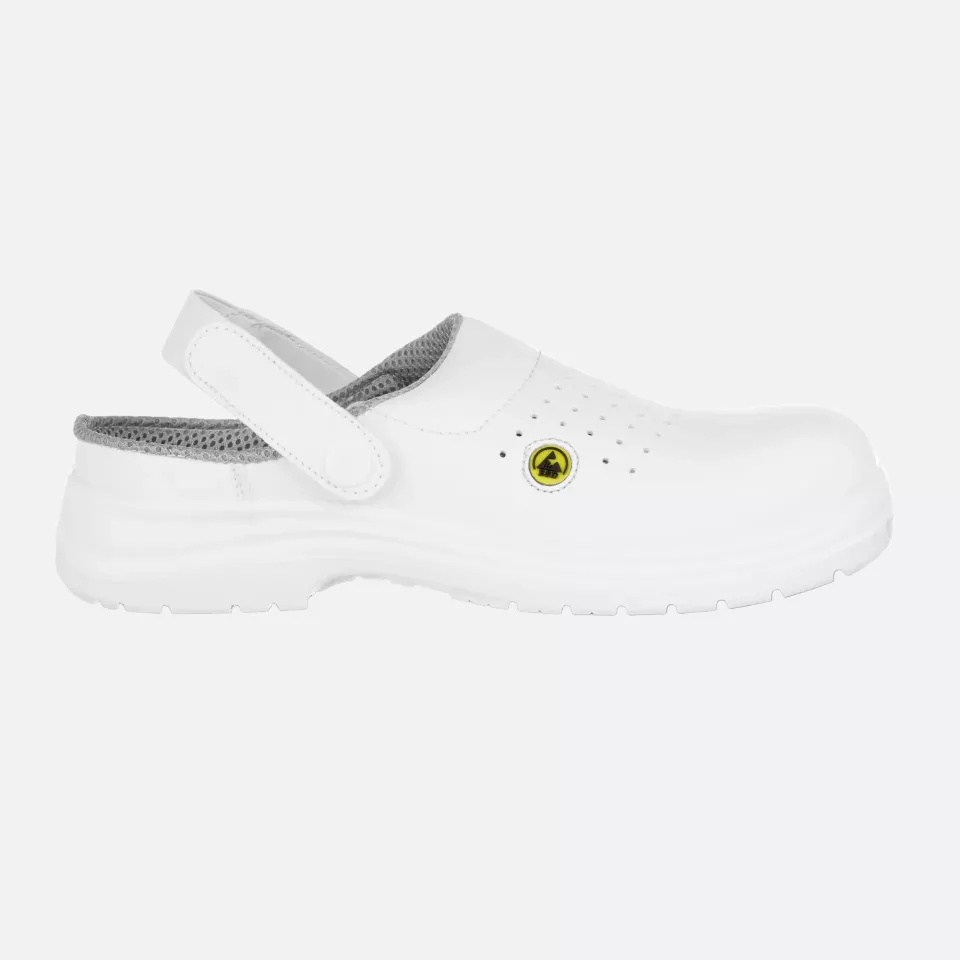 Portwest FC03WHR, Compositelite ESD Perforated Safety Clog SB AE, White, image 2, gallery thumbnail