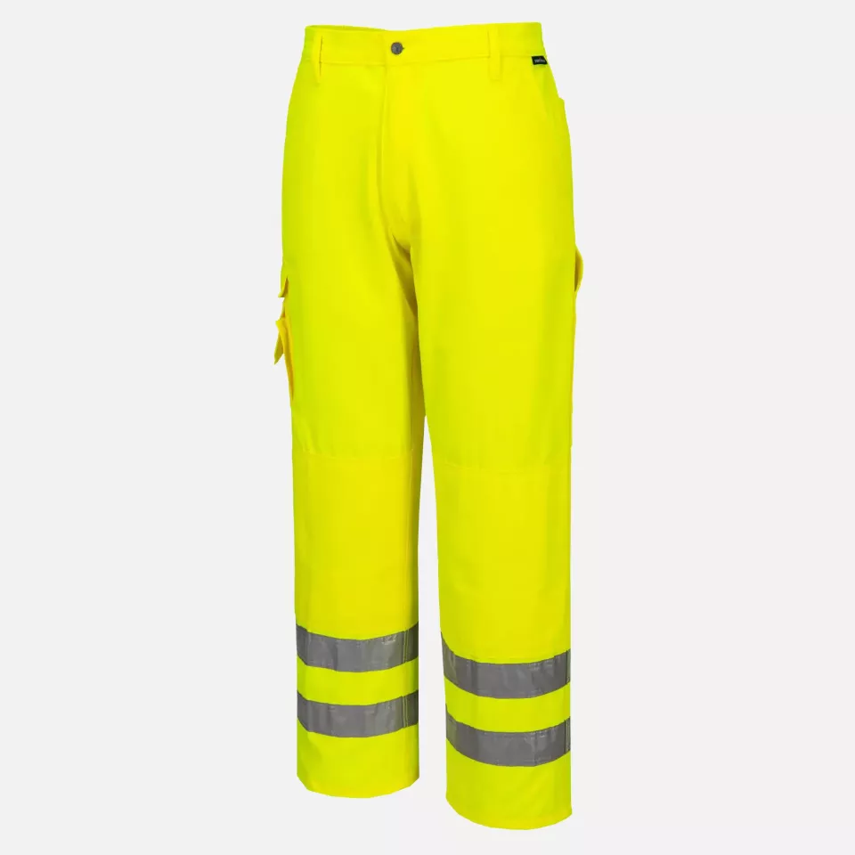 Portwest E046YER, Hi-Vis Work Trousers, Yellow, image 3, gallery thumbnail