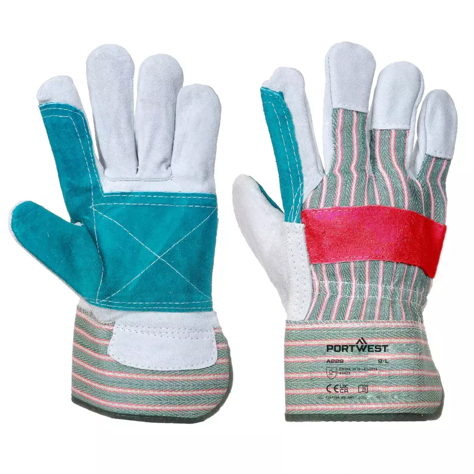 Portwest A229GNR, Classic Double Palm Rigger Glove, Size XL, Green, image 3, gallery thumbnail