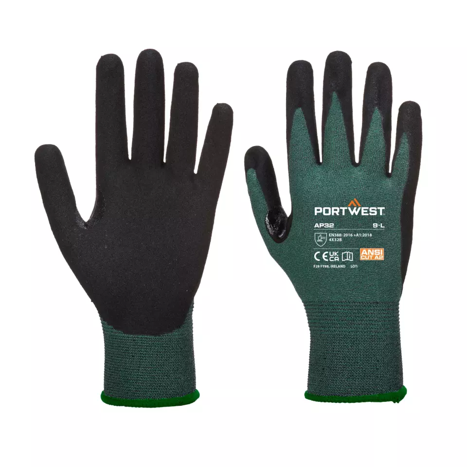 Portwest AP32K7R, Dexti Cut Pro Glove, Black/Grey, image 3, gallery thumbnail