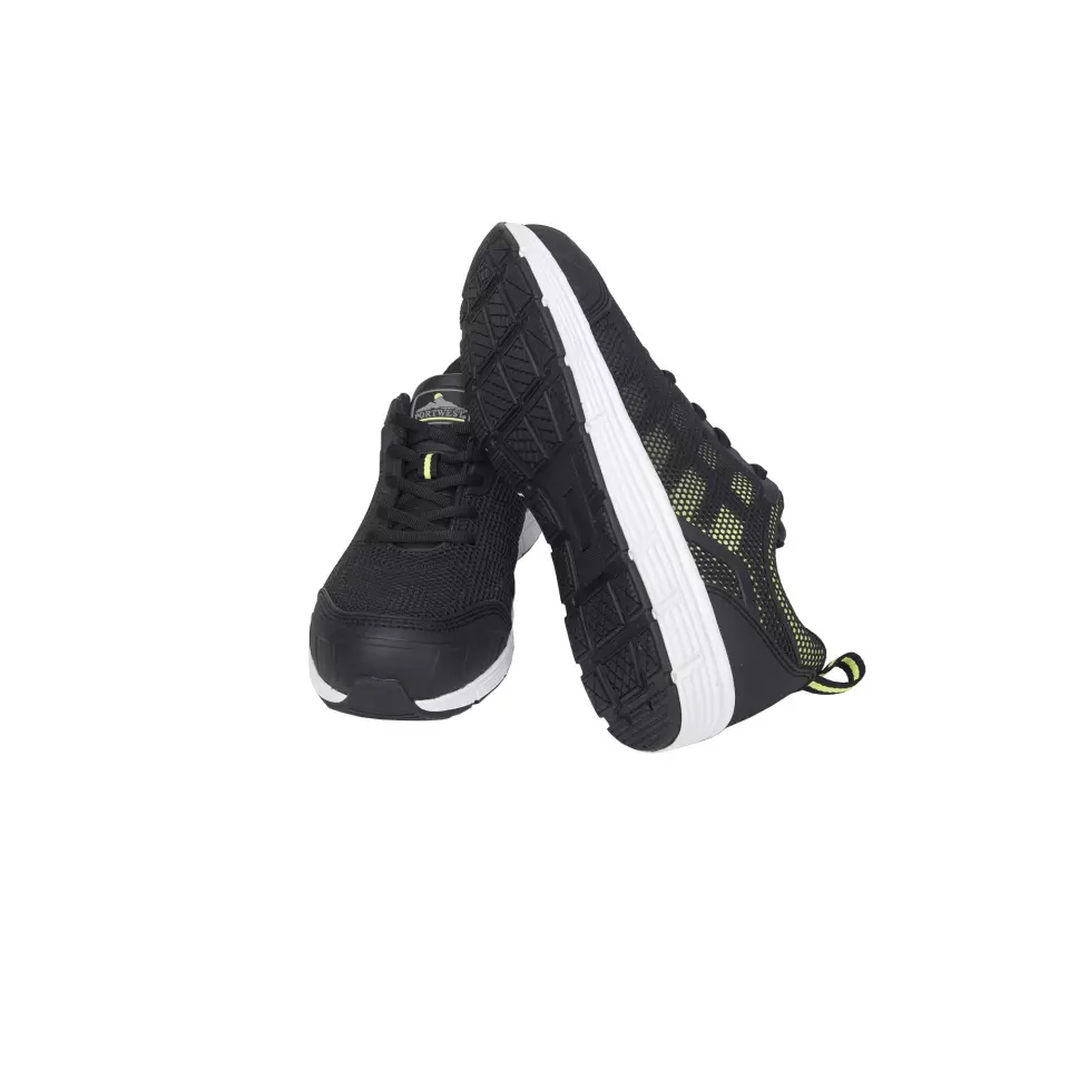Portwest FT15BGN, Steel Textile Trainer S1P FO SR, Black/Green, image 2, gallery thumbnail
