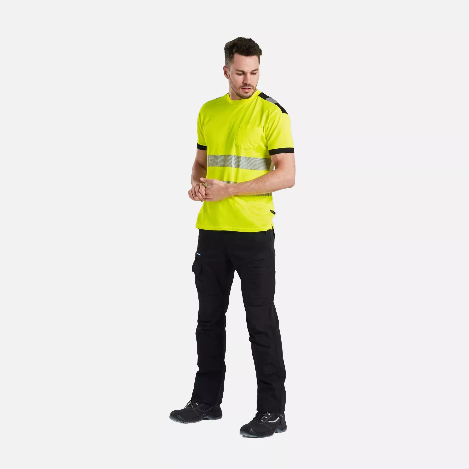 Portwest T181YBR, PW3 Hi-Vis Cotton Comfort T-Shirt S/S, Yellow/Black, image 5