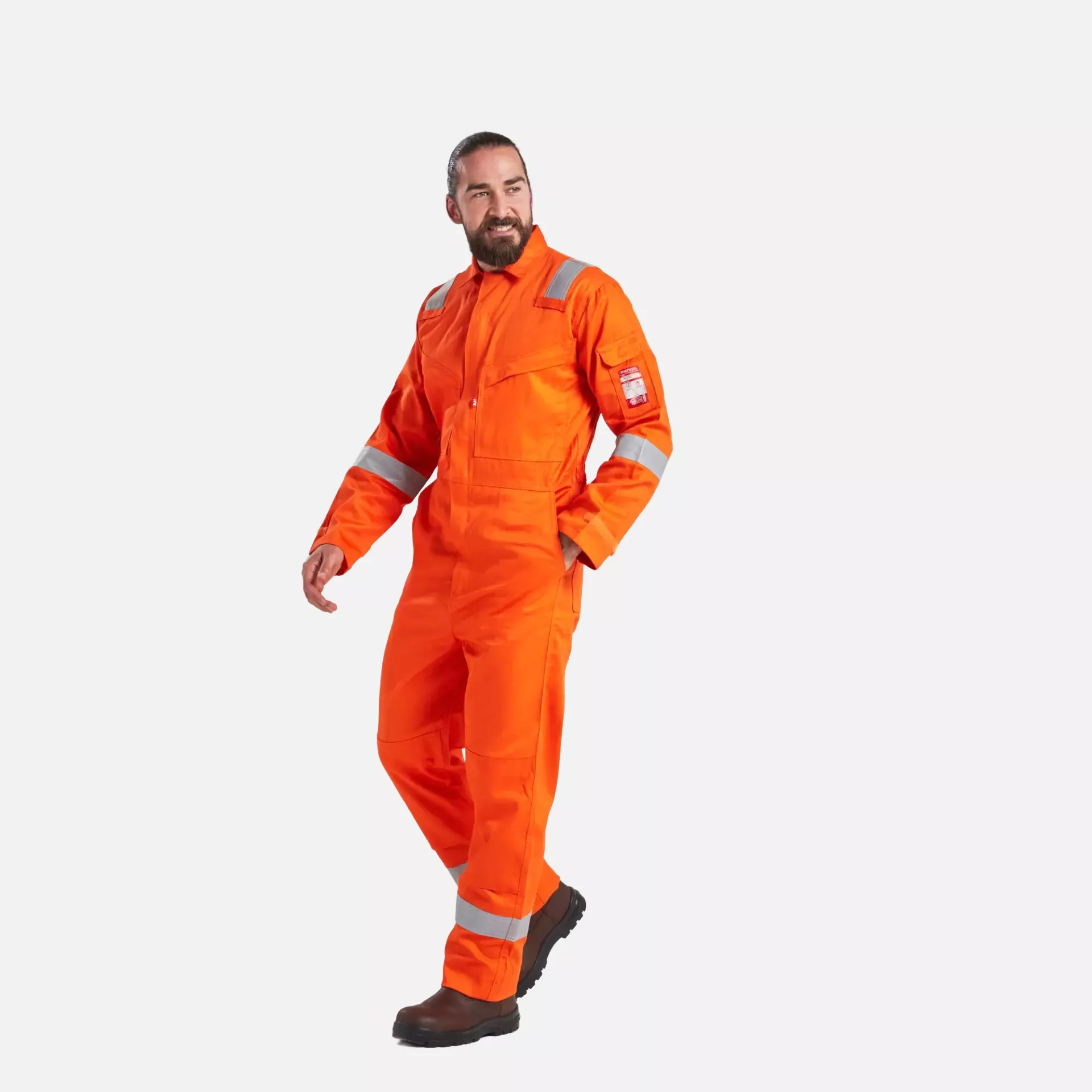 Portwest FR21ORR, Bizflame Work flammhemmender superleichter antistatischer Overall, Orange, image 5