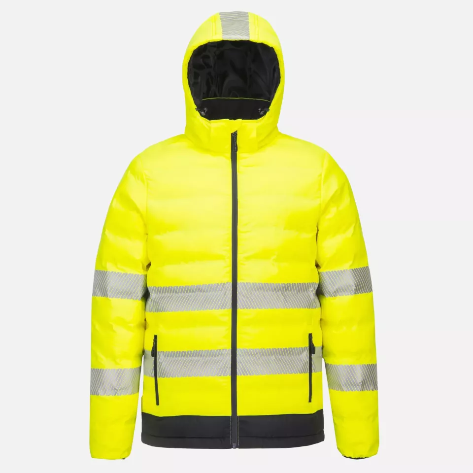 Portwest S548YBR, Hi-Vis Ultrasonic Heated Tunnel Jacket, Yellow/Black, image 5, gallery thumbnail