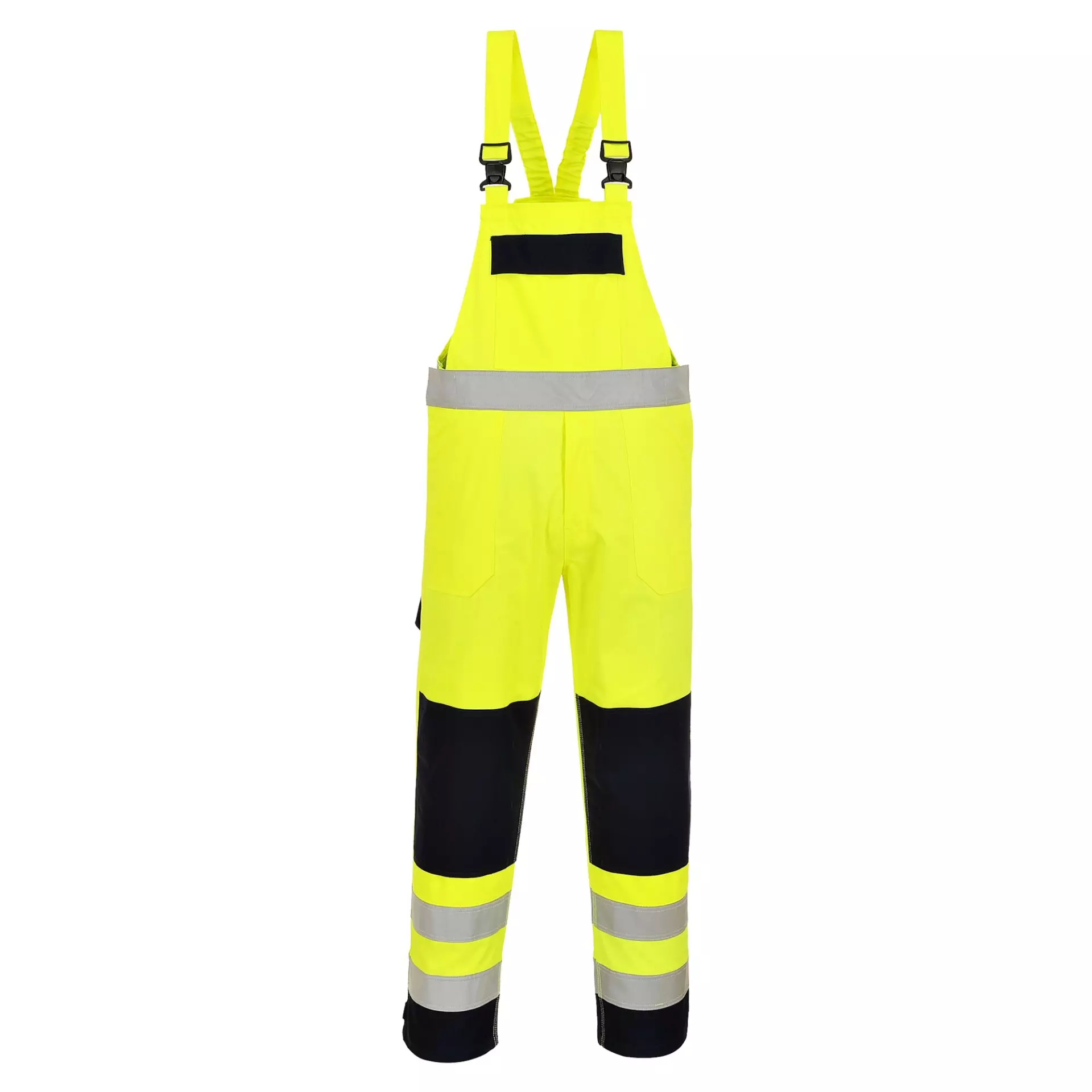 Portwest FR63YNR, Bizflame Work Hi-Vis Multi-Norm FR Bib and Brace, Yellow/Navy