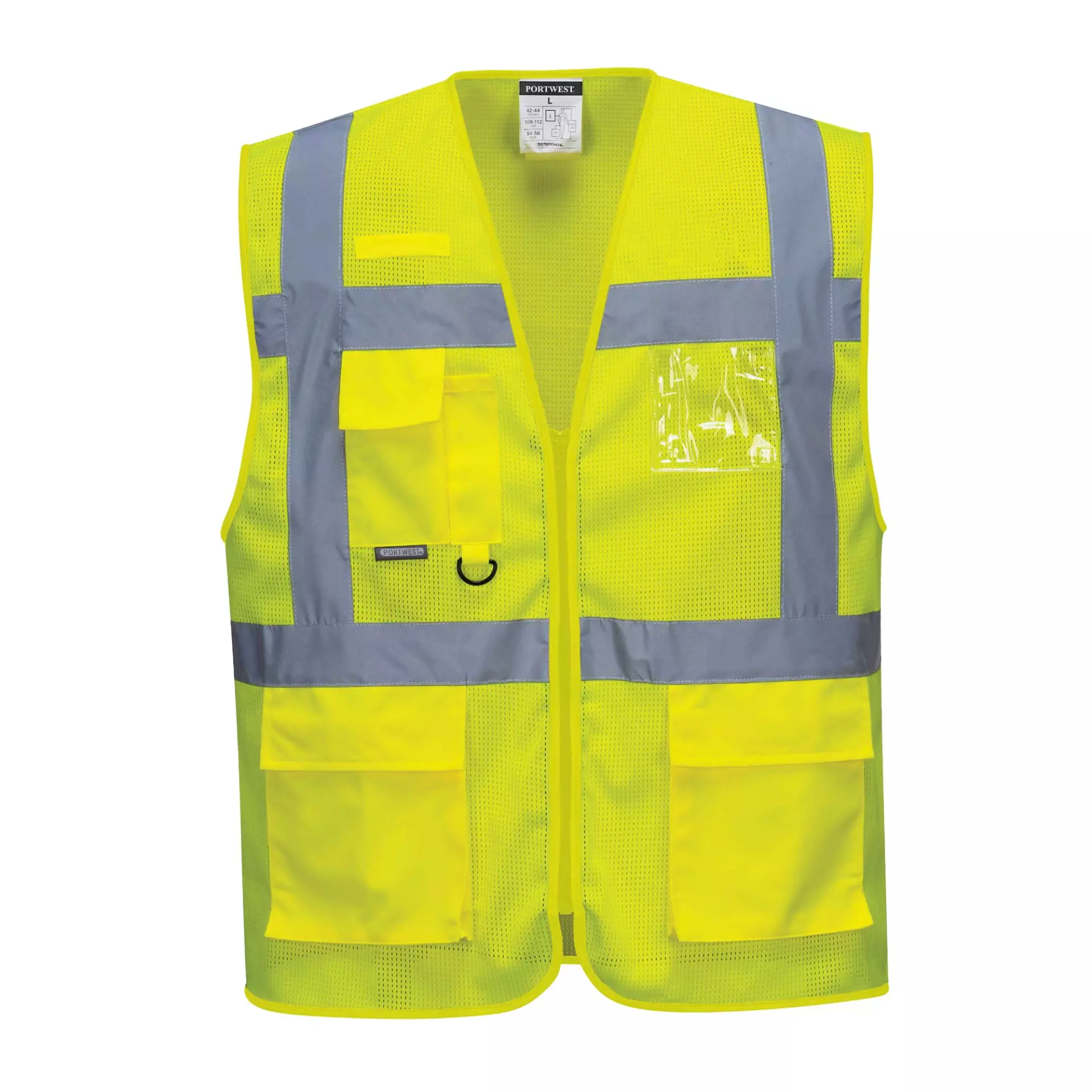 Portwest C376YER, Athens Hi-Vis Mesh Executive Vest, Yellow, image 1