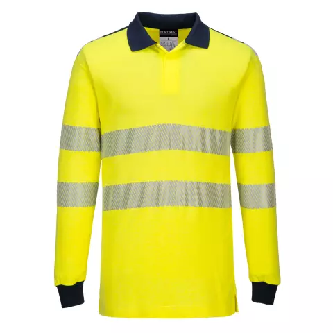 Portwest PW3 FR Modaflame Hi-Vis Polo Shirt, Yellow/Navy