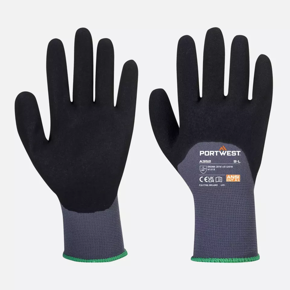 Portwest A352G8R, DermiFlex Ultra Glove, Grey/Black, image 3, gallery thumbnail