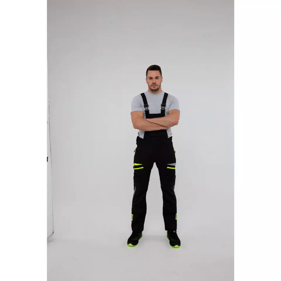 Portwest DX441BKR, DX4 Work Bib and Brace, Black, image 6, gallery thumbnail