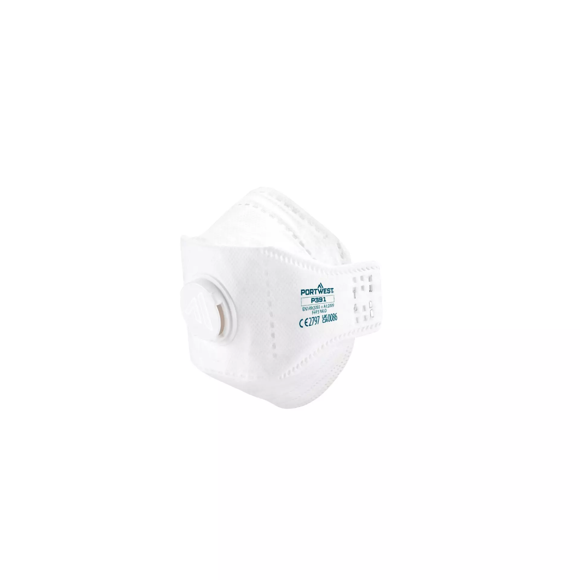 Portwest P391WHR, EAGLE FFP3 Valved Dolomite Fold Flat Respirator, White, image 1