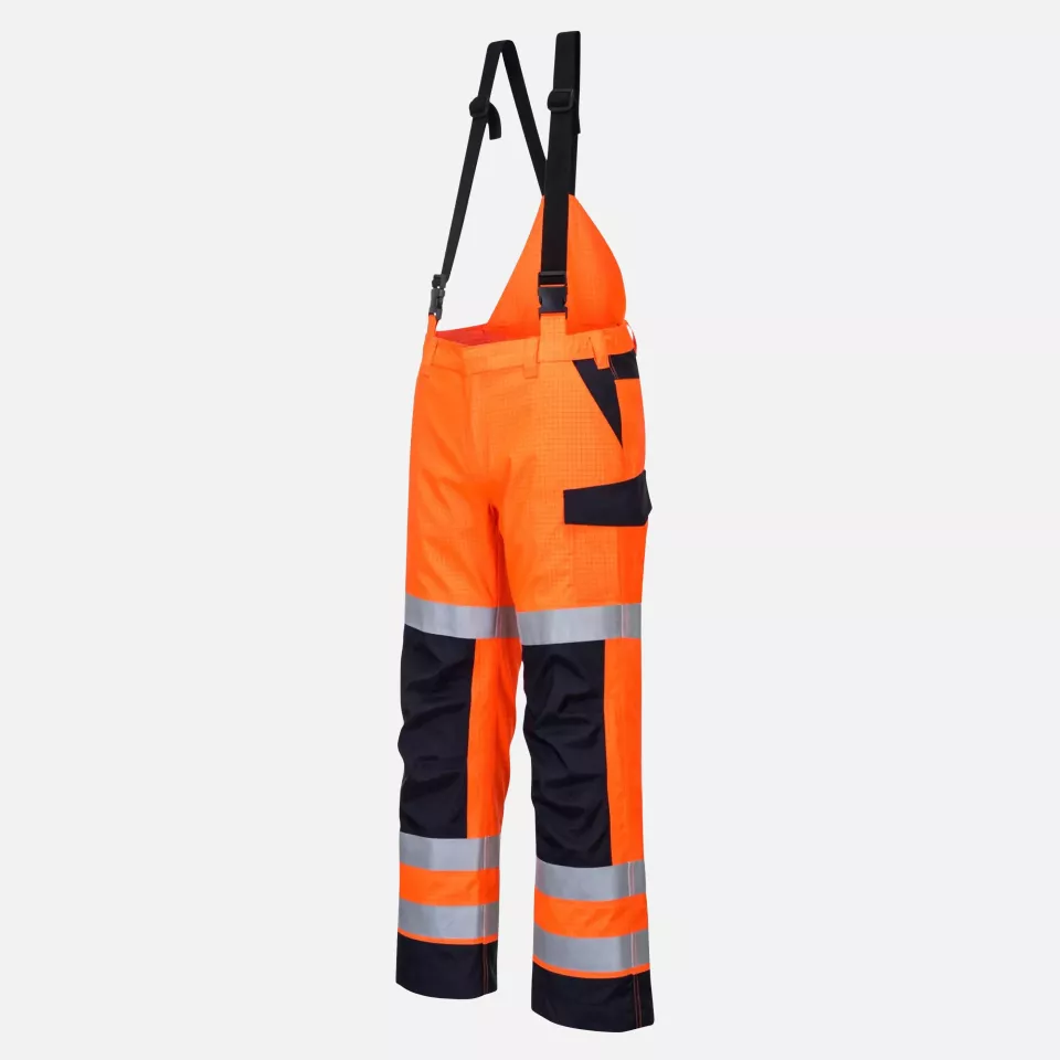 Portwest MV71ONR, Modaflame Rain Multi Norm Arc Trousers, Orange/Navy, image 4, gallery thumbnail