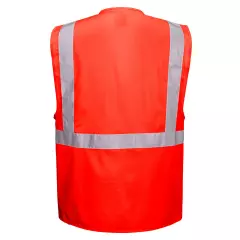 S476RER, Portwest Berlin Hi-Vis Executive Vest, Red