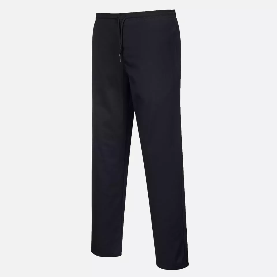 Portwest C070BKT, Chef's Drawstring Trousers, Black Tall, image 1, gallery thumbnail