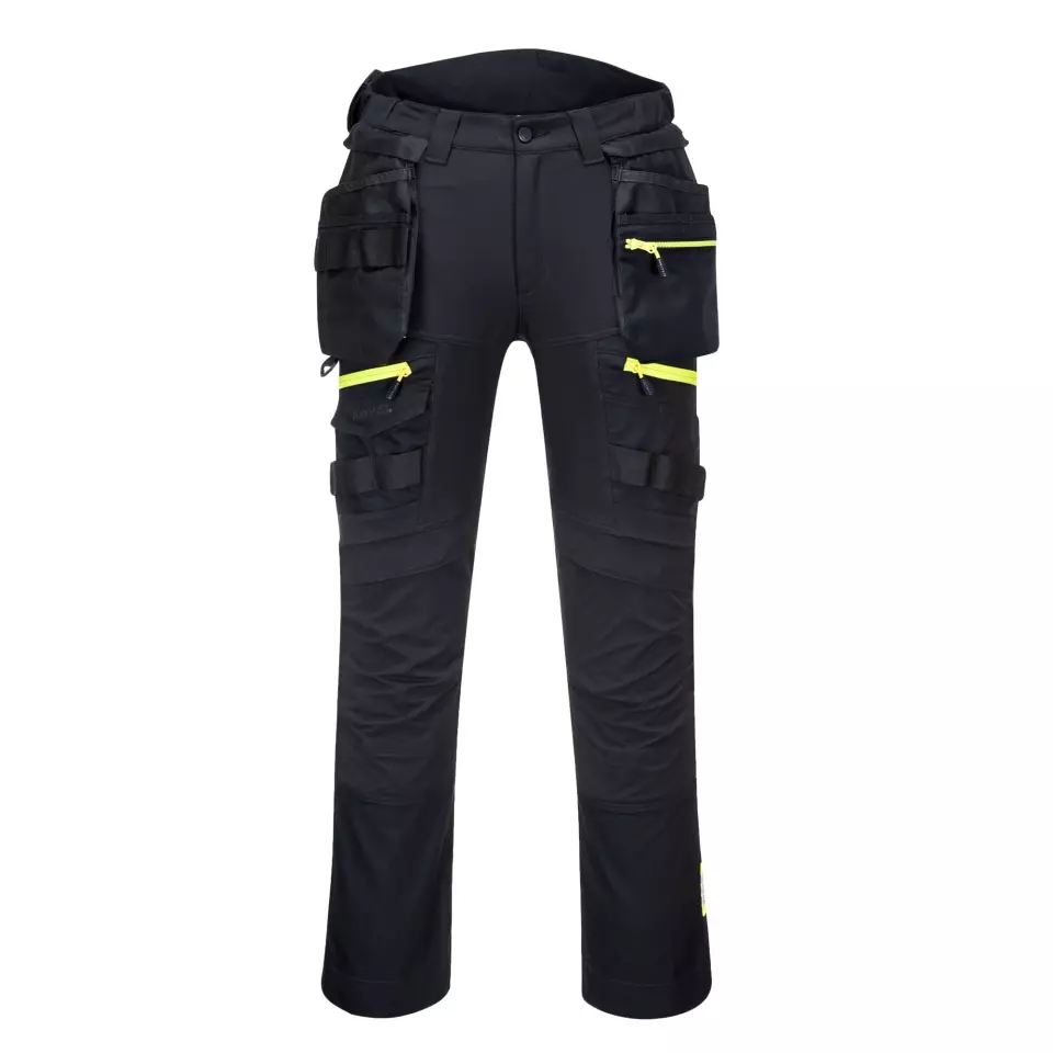 Portwest DX440BKS, DX4 Detachable Holster Pocket Trousers, Black Short, image 1, gallery thumbnail
