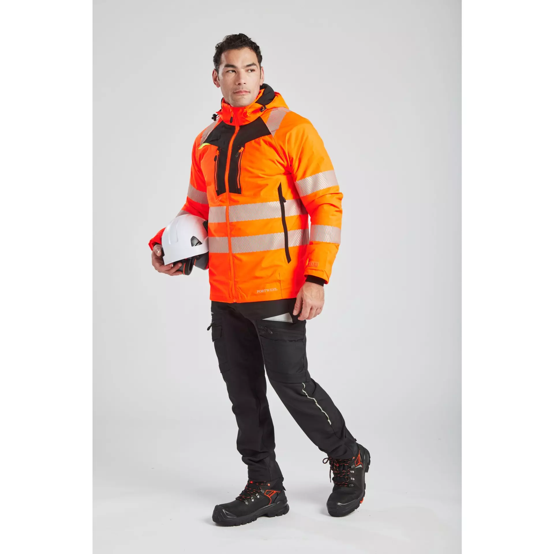 Portwest DX461OBR, DX4 Hi-Vis Winter Jacket, Orange/Black, image 6
