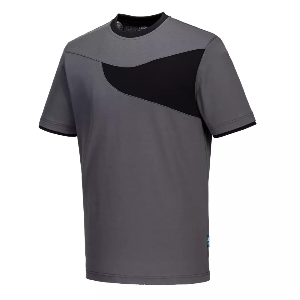 Portwest PW211ZBR, PW2 Cotton Comfort T-Shirt S/S, Zoom Grey/Black, image 2, gallery thumbnail