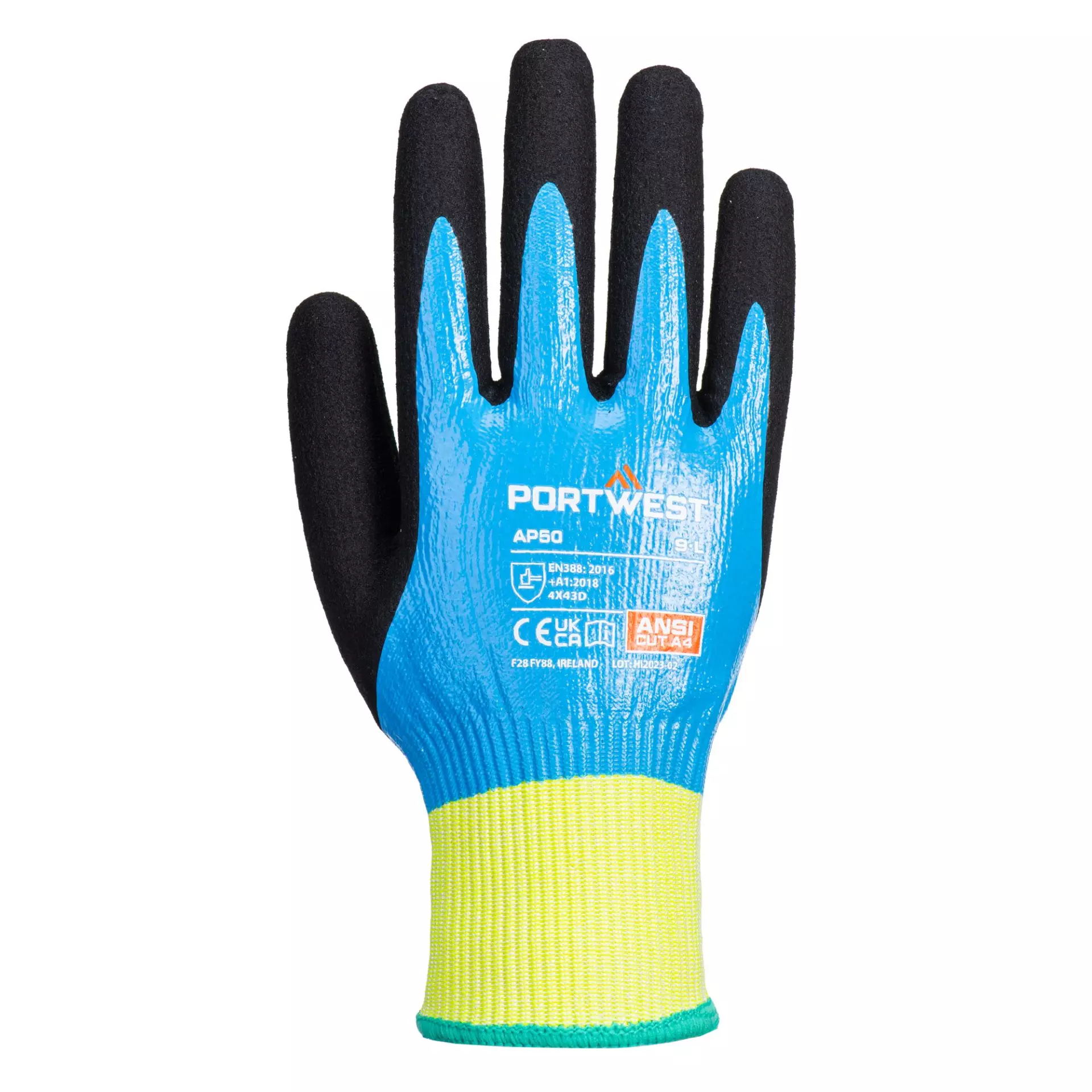 Portwest AP50B8R, Aqua Cut Pro Glove, Blue/Black, image 1