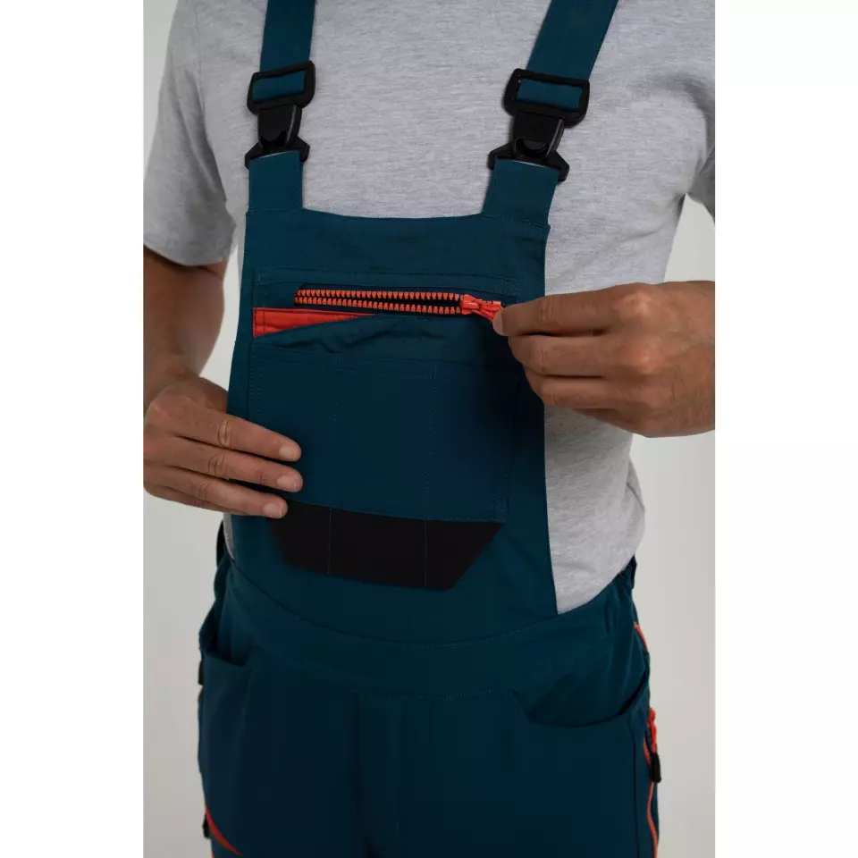 Portwest DX441MBR, DX4 Work Bib and Brace, Metro Blue, image 3, gallery thumbnail