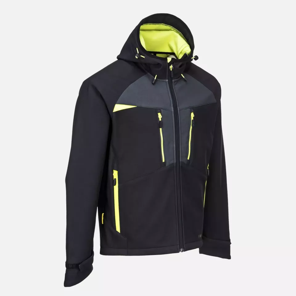 Portwest DX474BKR, DX4 Hooded Softshell (3L), Black, image 4, gallery thumbnail