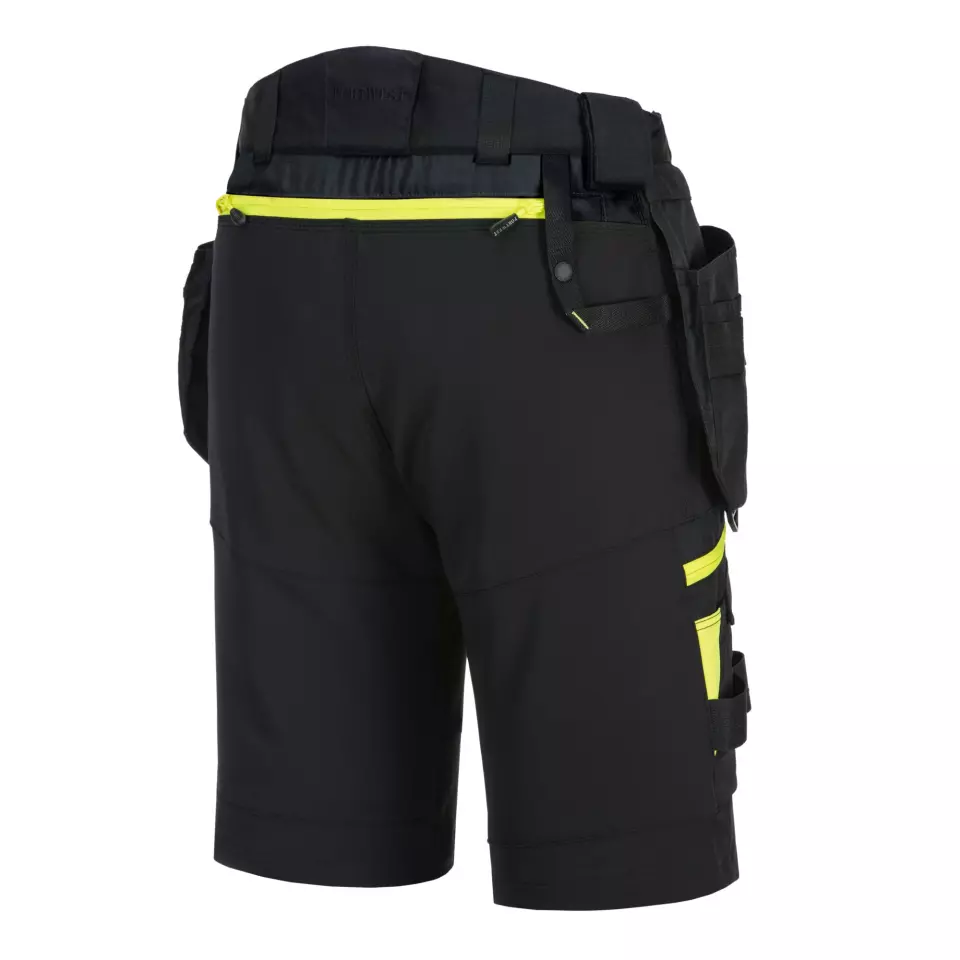 Portwest DX444BKR, DX4 Detachable Holster Pocket Shorts, Black, image 6, gallery thumbnail