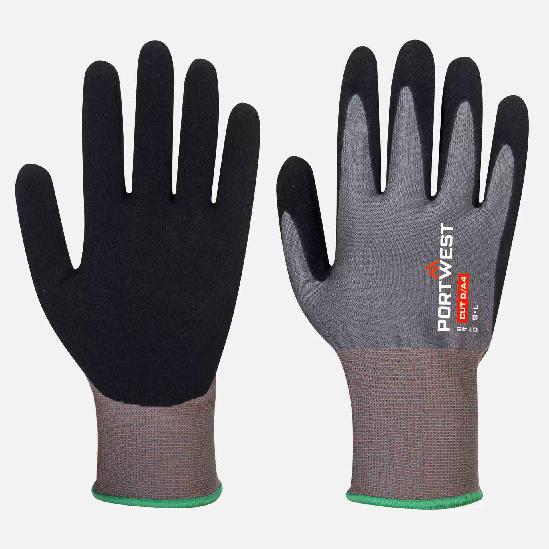 Portwest CT45G8R, CT Schnittschutz D18 Nitril-Handschuhe, Grau/Schwarz, image 2