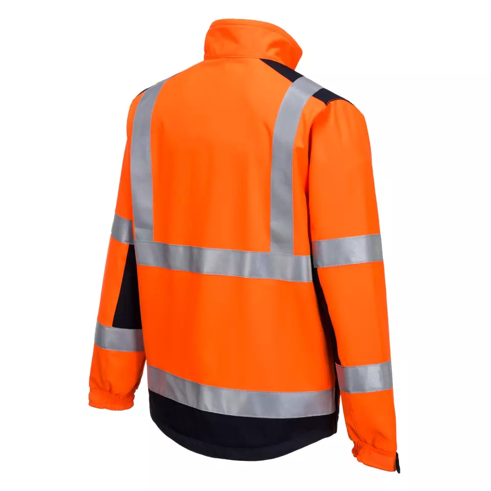 Portwest MV72ONR, Modaflame Multi Norm Arc Softshell Jacket, Orange/Navy, image 4, gallery thumbnail