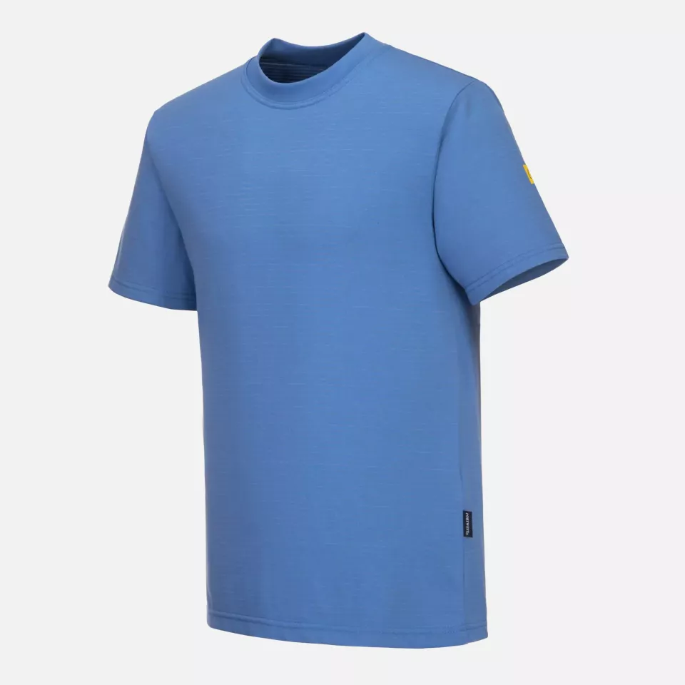 Portwest AS20HBR, Anti-Static ESD T-Shirt S/S, Hamilton Blue, image 4, gallery thumbnail