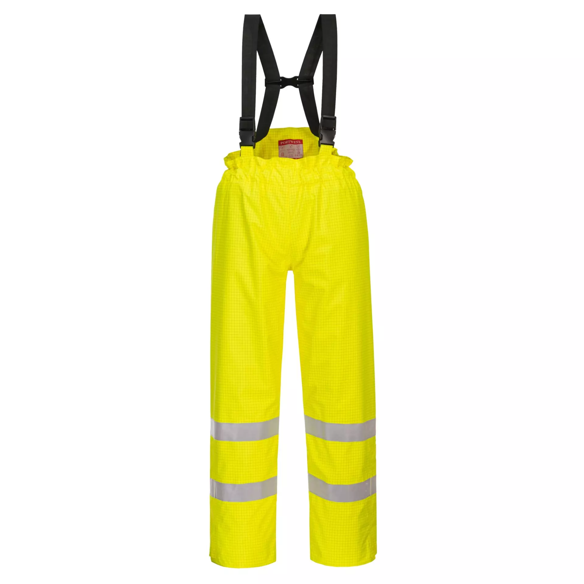 Portwest S781YER, Bizflame Rain Lined Hi-Vis Antistatic FR Trousers, Yellow, image 1