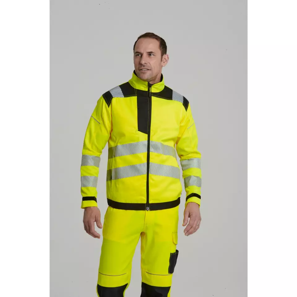 Portwest T500YBR, PW3 Hi-Vis Work Jacket, Yellow/Black, image 8, gallery thumbnail
