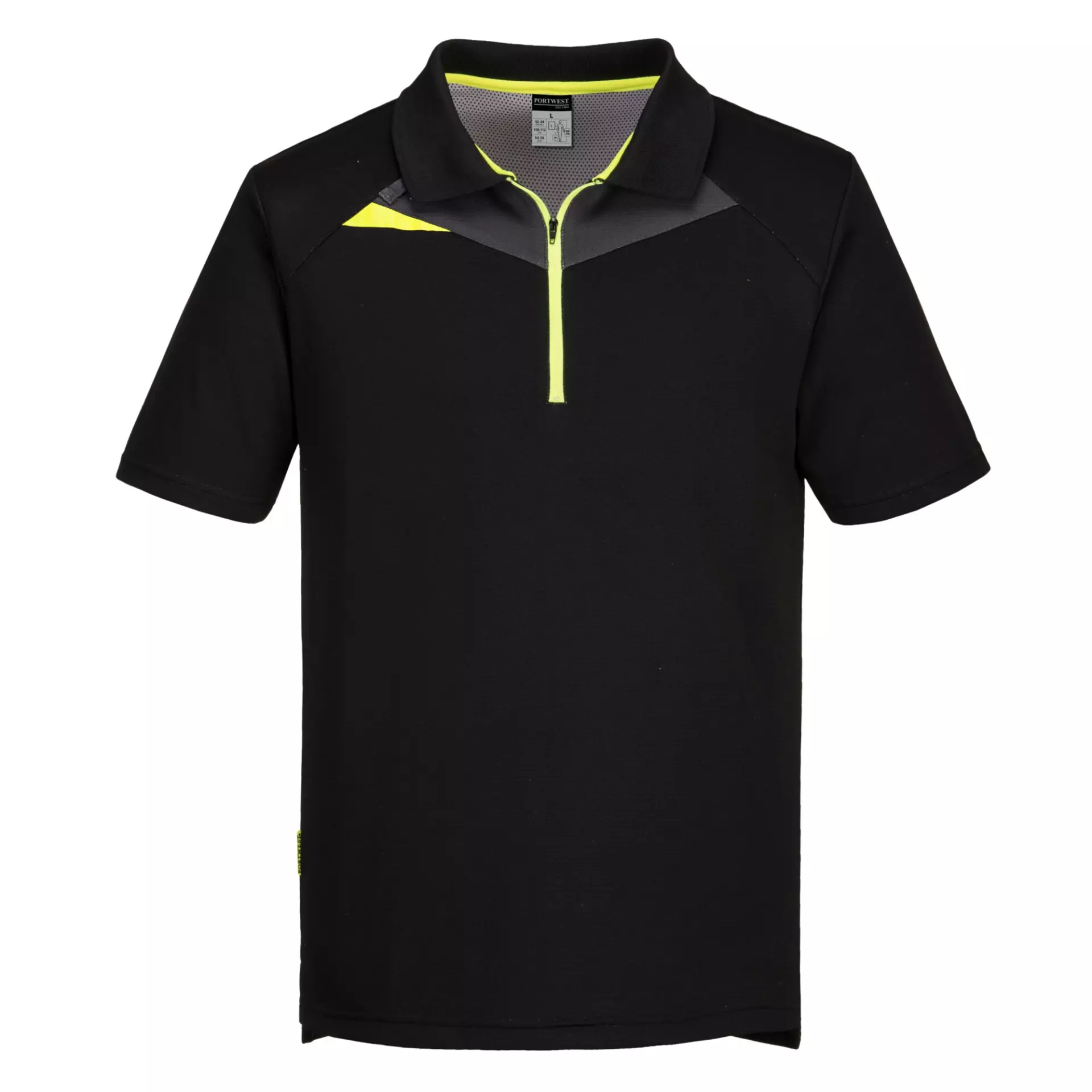 Portwest DX410BKR, DX4 Polo Shirt S/S, Black, image 1