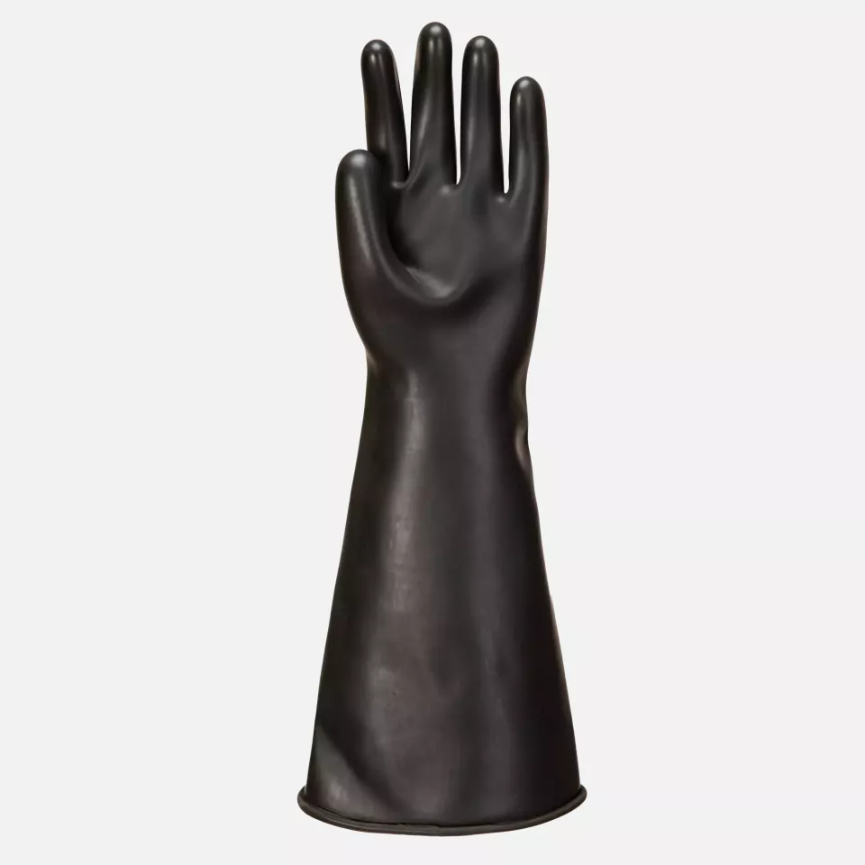 Portwest A802BKR, Heavyweight Latex Rubber Gauntlet, Black, image 2, gallery thumbnail