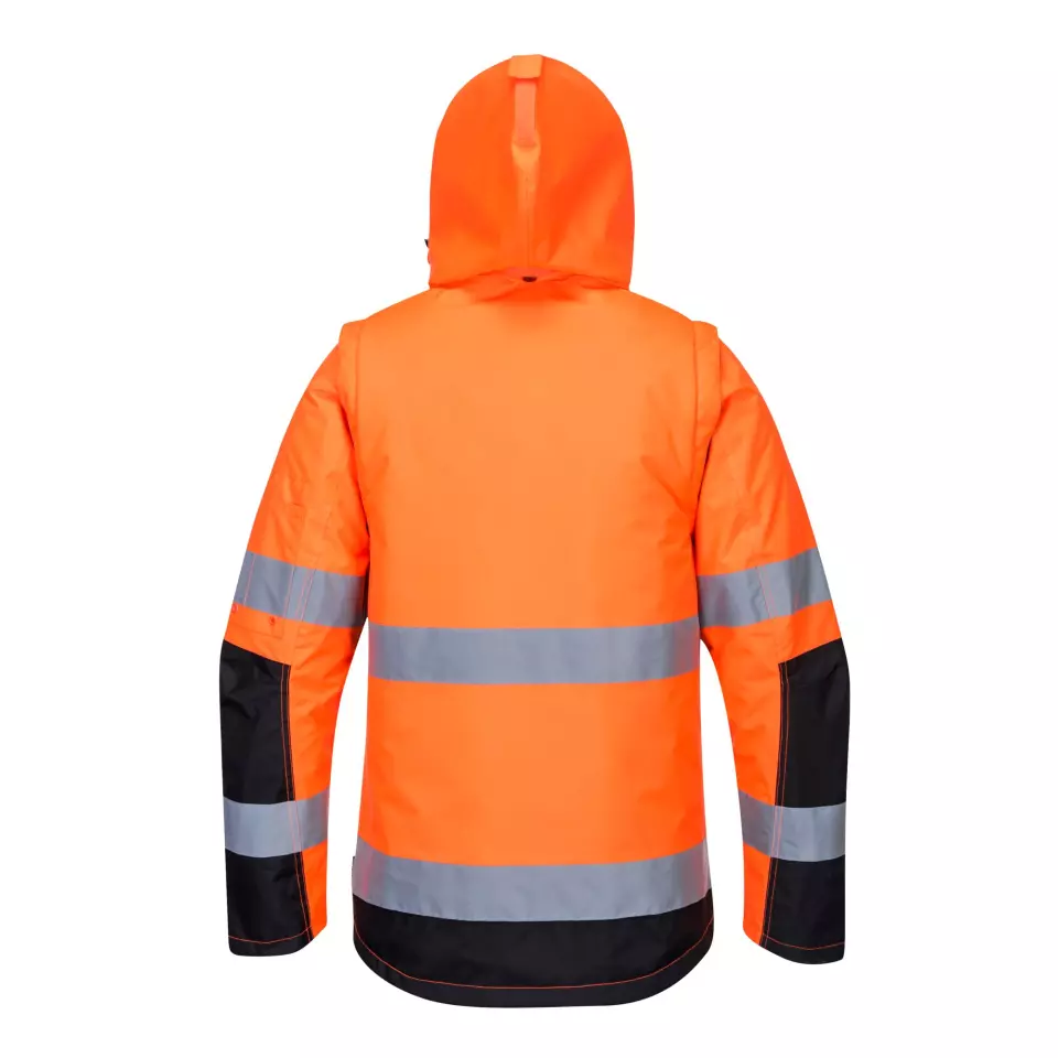Portwest C469OBR, Hi-Vis 3-in-1 Contrast Winter Pro Jacket, Orange/Black, image 2, gallery thumbnail