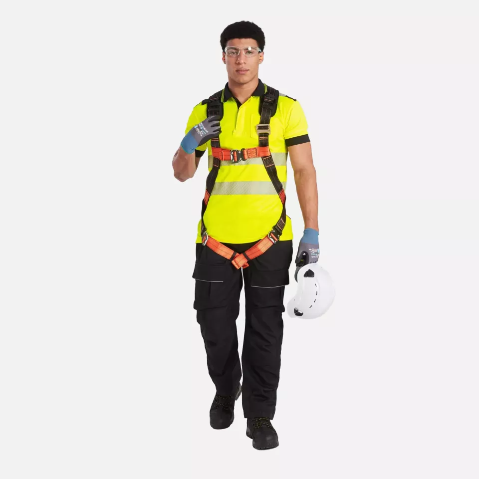 Portwest T180YBR, PW3 Hi-Vis Cotton Comfort Poloshirt Kurzarm, Gelb/Schwarz, image 8, gallery thumbnail