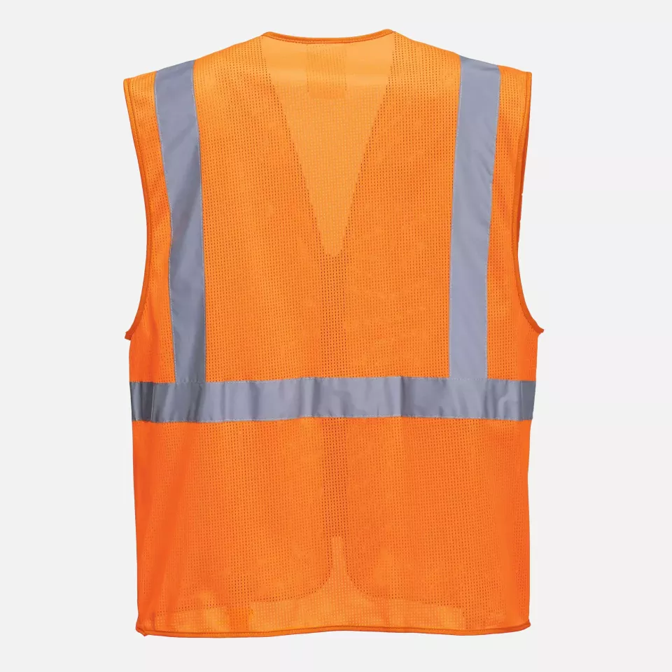 Portwest C376ORR, Athens Hi-Vis Mesh Executive Vest, Orange, image 2, gallery thumbnail