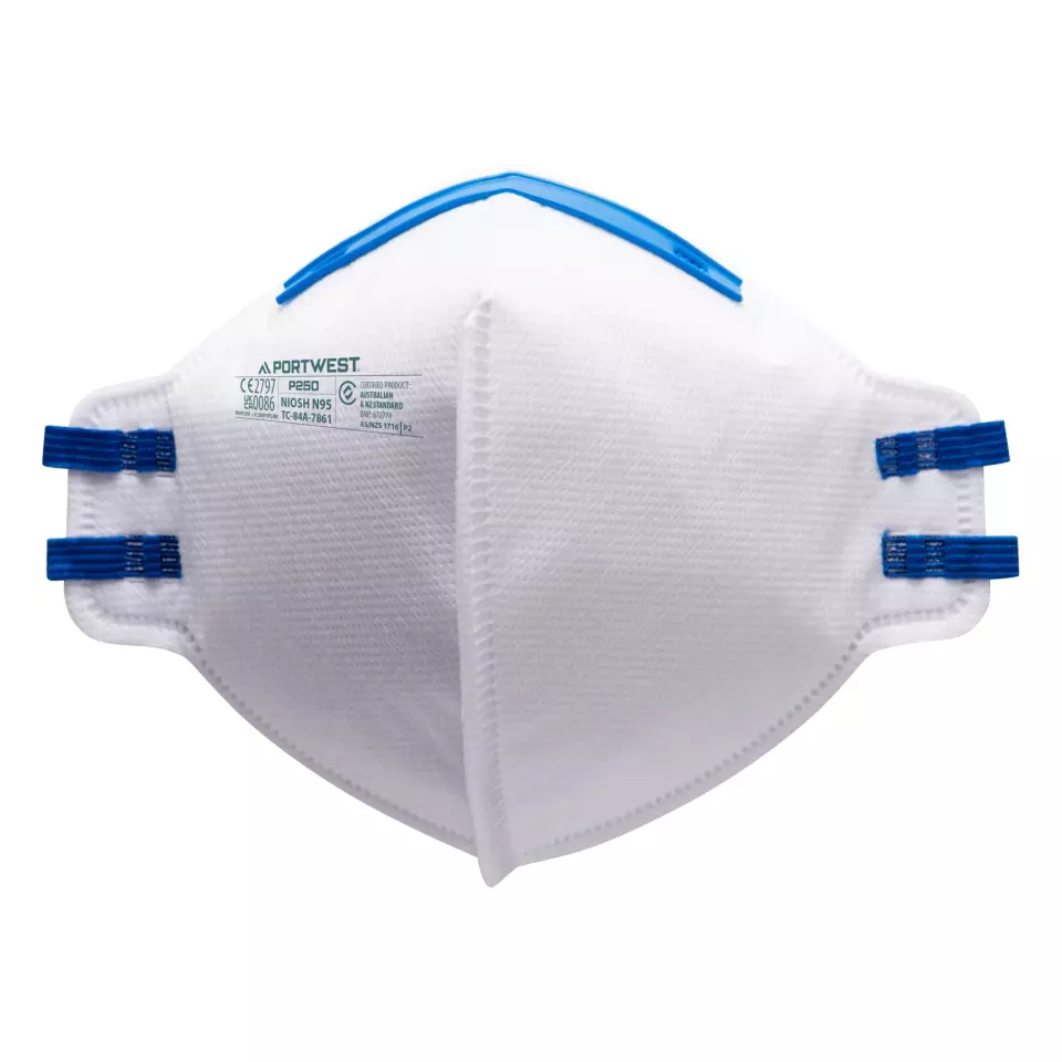 Portwest P250WHR, FFP2 Fold Flat Respirator, White, image 3, gallery thumbnail