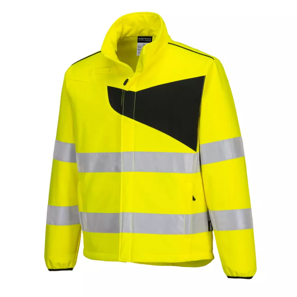 Portwest PW275YBR, PW2 Hi-Vis Softshell (2L), Yellow/Black, image 6, gallery thumbnail