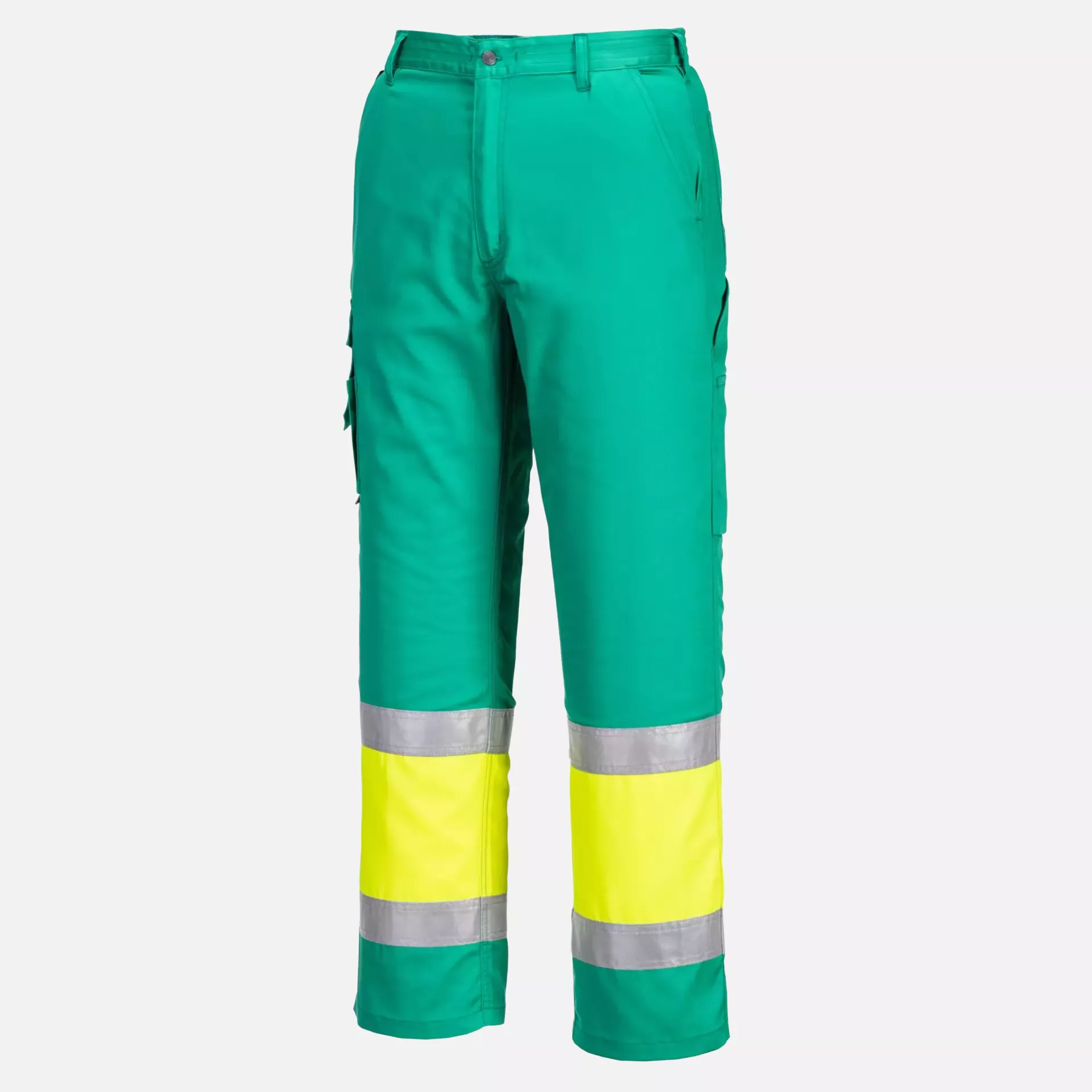 Portwest L049YTR, Leichte Warnschutz-Kontrast-Servicehose Klasse 1, Gelb/Petrol, image 3