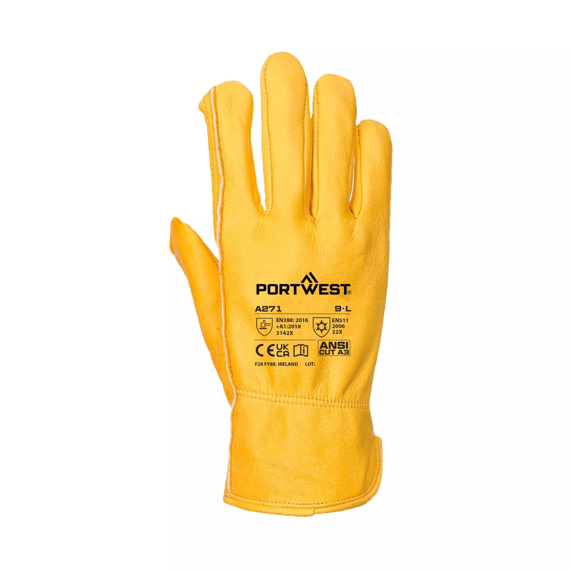 Portwest A271TAR, Lined Driver Glove, Tan, image 1