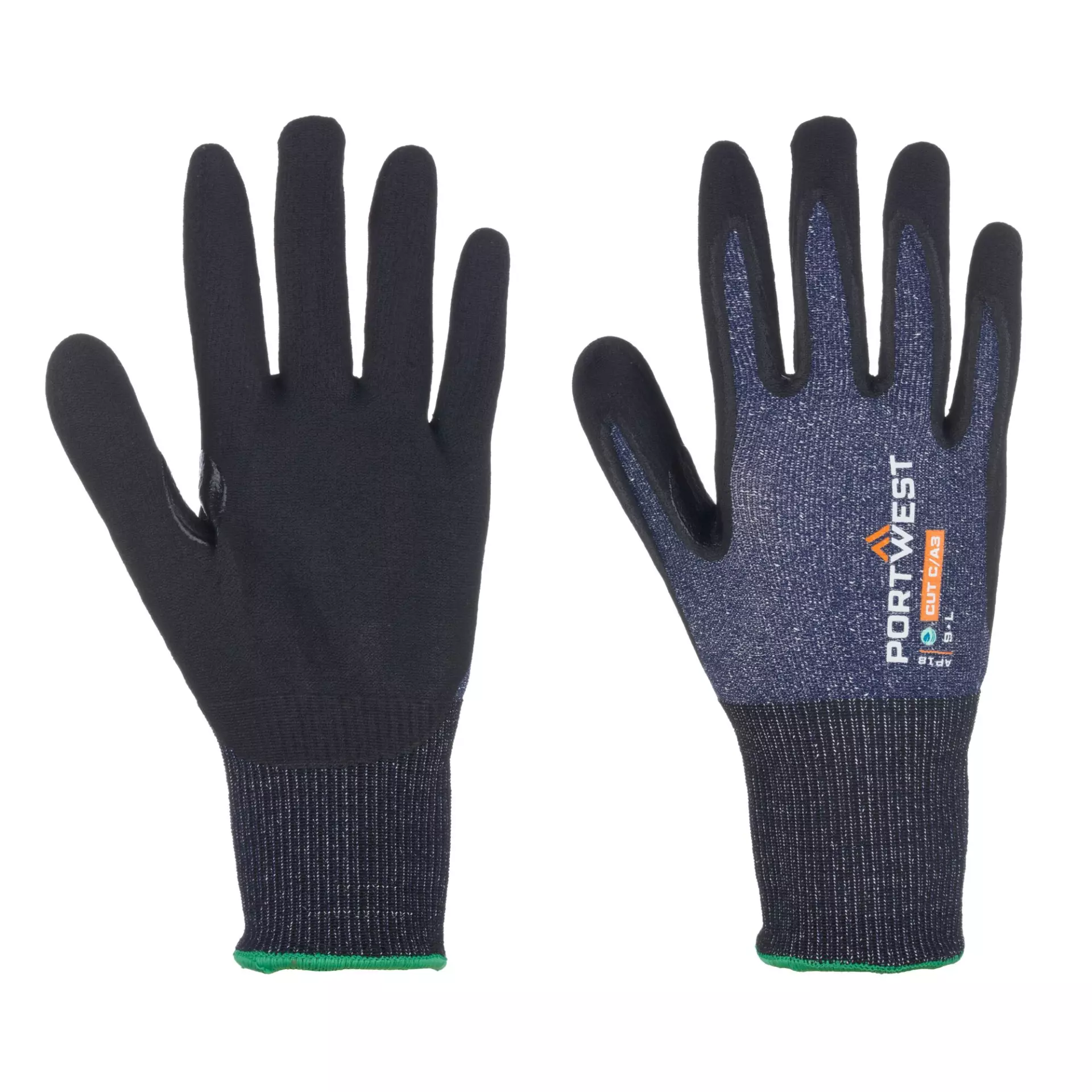 Portwest AP18B8R, SG Cut C15 Eco Nitrile Glove, Blue/Black, image 3