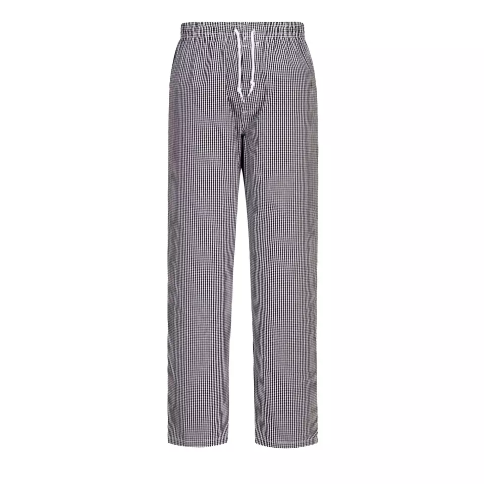 Portwest C079CKR, Chef's Bromley Trousers, Black Check, image 1, gallery thumbnail