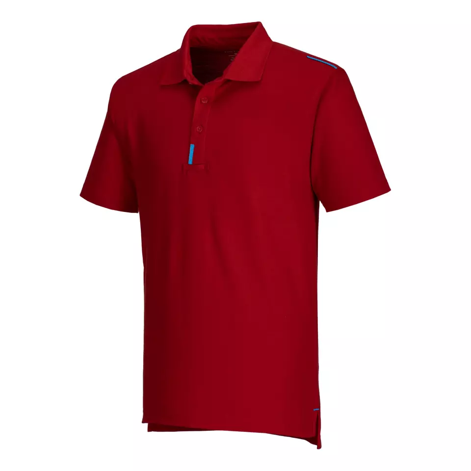 Portwest T720DRR, WX3 Polo Shirt, Deep Red, image 3, gallery thumbnail