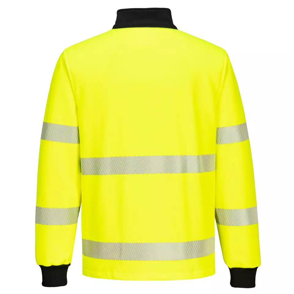 Portwest PW326YBR, PW3 Hi-Vis 1/4 Zip Sweatshirt, Yellow/Black, image 2, gallery thumbnail