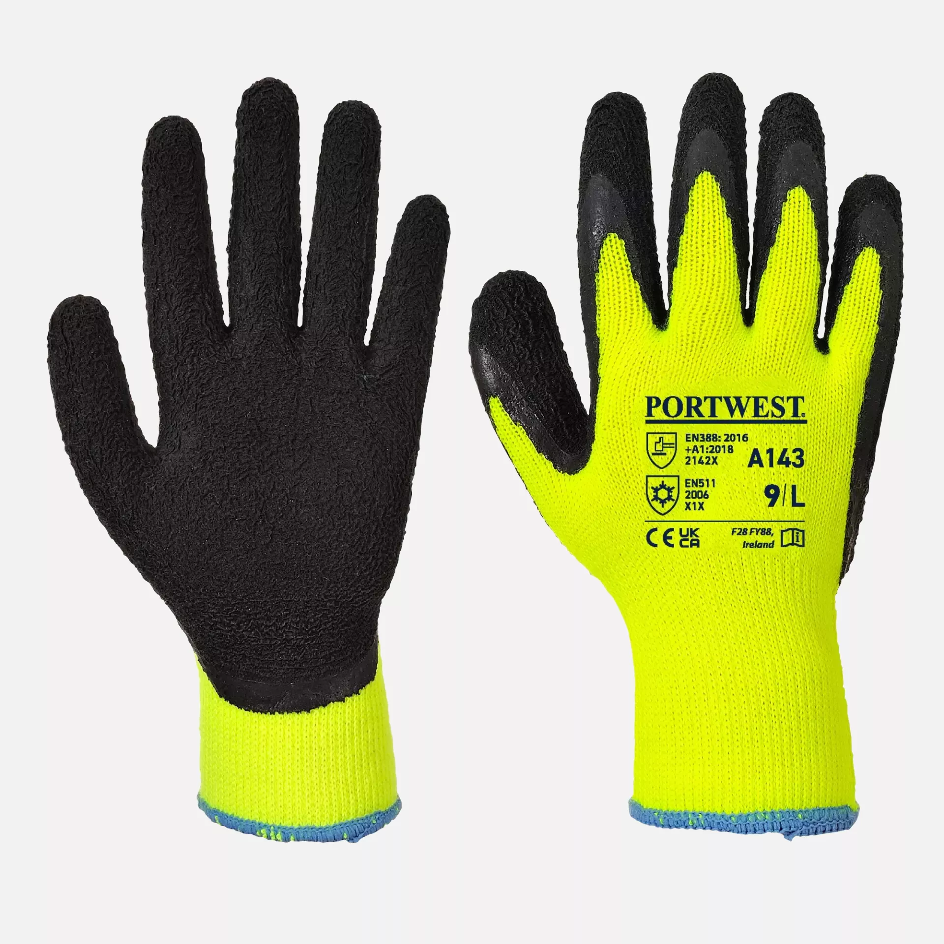 Portwest A143Y8R, Thermal Soft Grip Glove, Yellow/Black, image 1