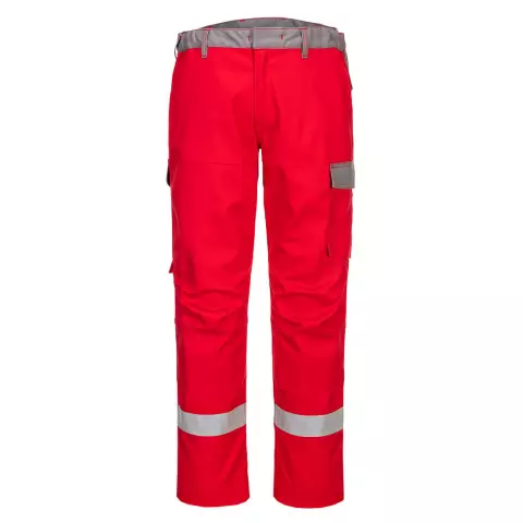 Portwest Bizflame Industry Two Tone Trousers, Red